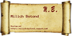 Milich Botond névjegykártya